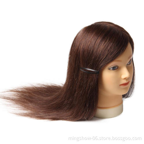 Salon Real Human Hair Mannequin Training Head Natural Color Hairdressing Training Doll For Practice